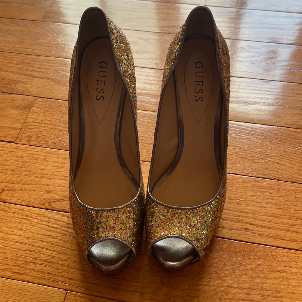 Sequin Platform Heels